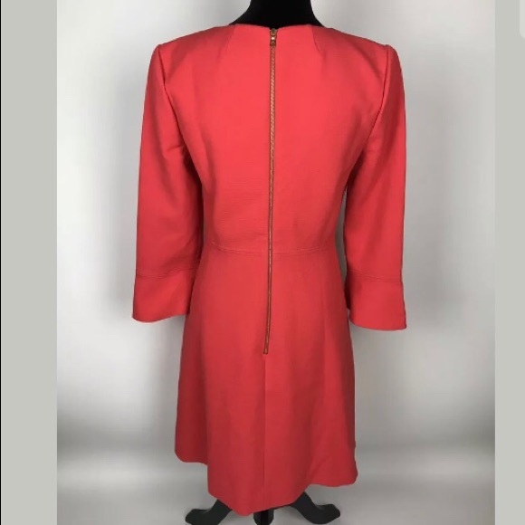 J.CREW Bell Sleeve Crepe Dress 4 Papaya Red - Picture 4 of 7